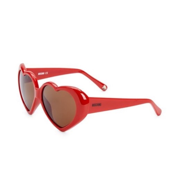 Moschino Retro Heart Shaped Red Sunglasses - Picture 2 of 6